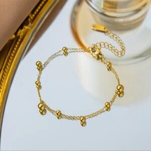 Elegant Gold 18k Plated Beaded Bracelet